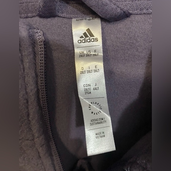 Adidas Men's Tiro Track Jacket Winterized 2XL Tall Shadow Violet Purple - Picture 6 of 8